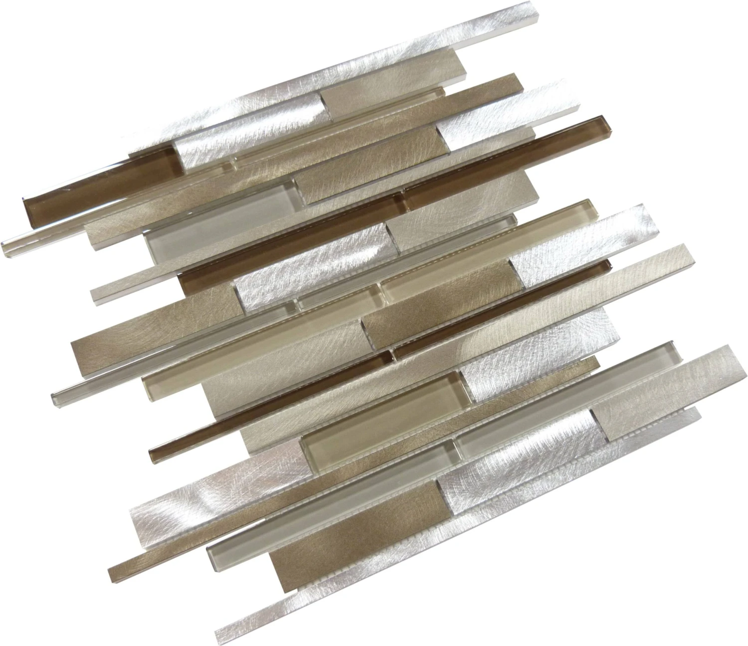 Meteor Shower Orbit Bronze Random Bricks Glass And Metal Tile - Image 3