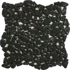 Riverbed Tributary Black Pebble Recycled Matte Glass Tile