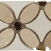 Crema Marfil, Emperador Dark And Thassos White Border Beige Flower Stone Tile