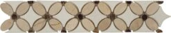 Crema Marfil, Emperador Dark And Thassos White Border Beige Flower Stone Tile