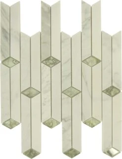 Twinkle Bright White Glass And Stone Tile