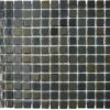 Fusion Zombie Black Glossy And Iridescent Glass Tile