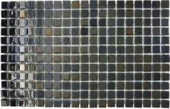 Fusion Zombie Black Glossy And Iridescent Glass Tile