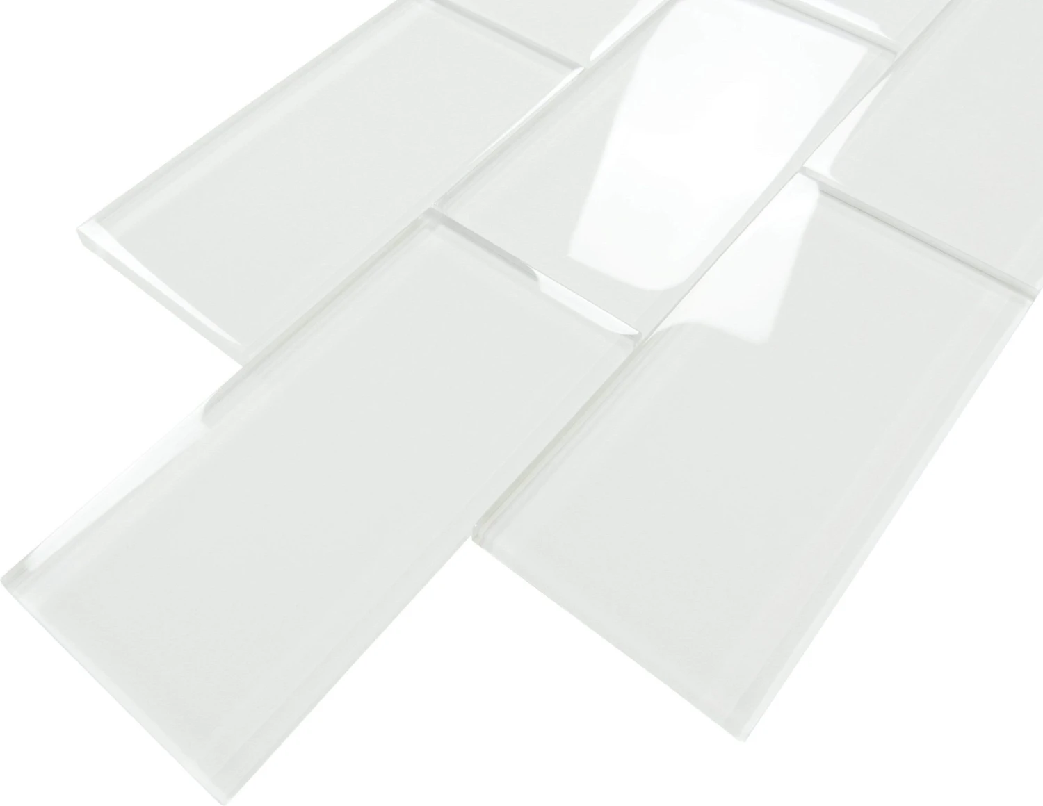 Ice Block White 3x6 Glossy Glass Subway Tile - Image 5