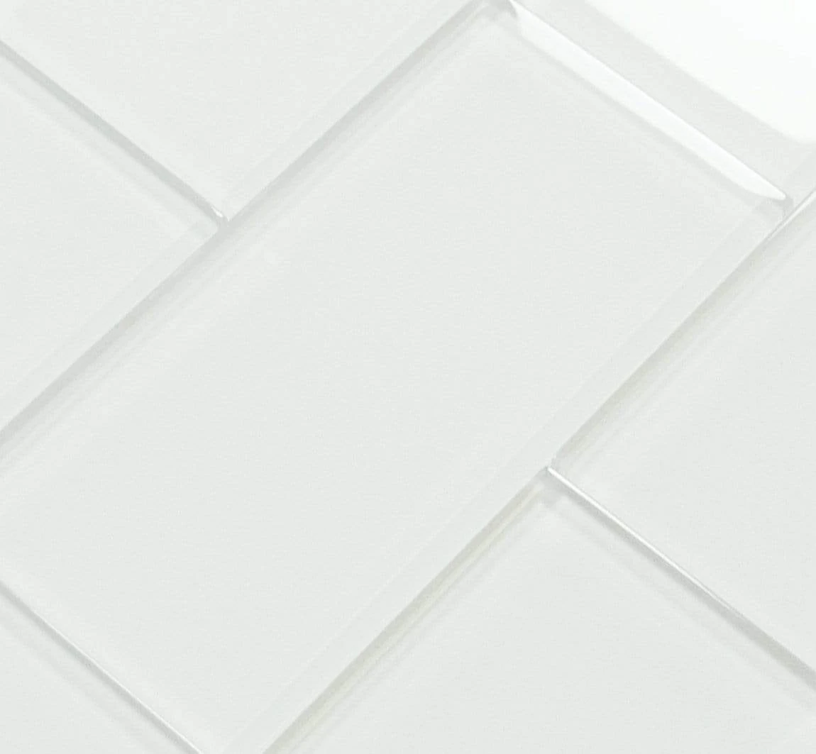 Ice Block White 3x6 Glossy Glass Subway Tile - Image 7