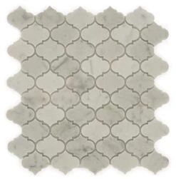 Mini Arabesque Carrara Stone Tile