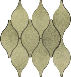 Soft Harmony Feathers Antique Mirror Tile