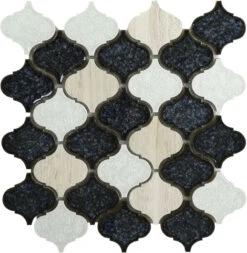 Galena Blue Lantern Crackled Glass Tile