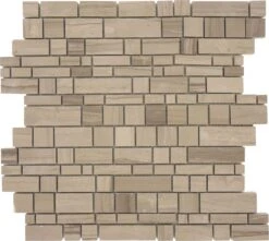 Dark Wooden Beige Unique Shapes Honed Stone Tile