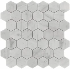 Carrara White Hexagon Stone Polished Tile