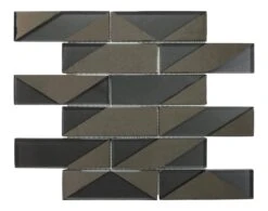 Castle Fort Gunmetal Grey Glossy Glass Subway Tile