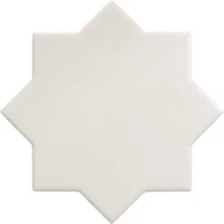 Moorish Blanco Star Ceramic Glossy Tile