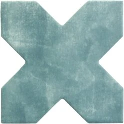 Moorish Green Cross Ceramic Matte Tile