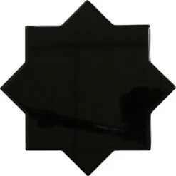 Moorish Nero Star Ceramic Glossy Tile