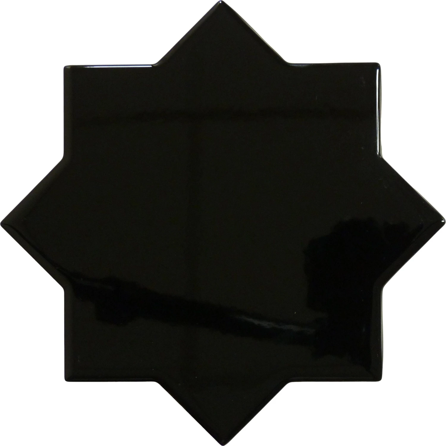 Moorish Nero Star Ceramic Glossy Tile