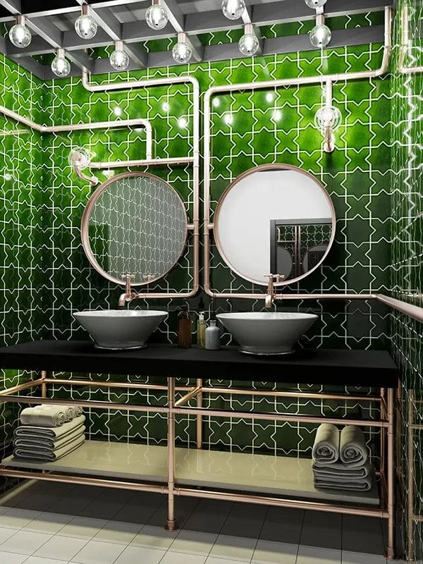Moorish Verde Star Ceramic Glossy Tile - Image 5