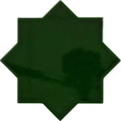 Moorish Verde Star Ceramic Glossy Tile