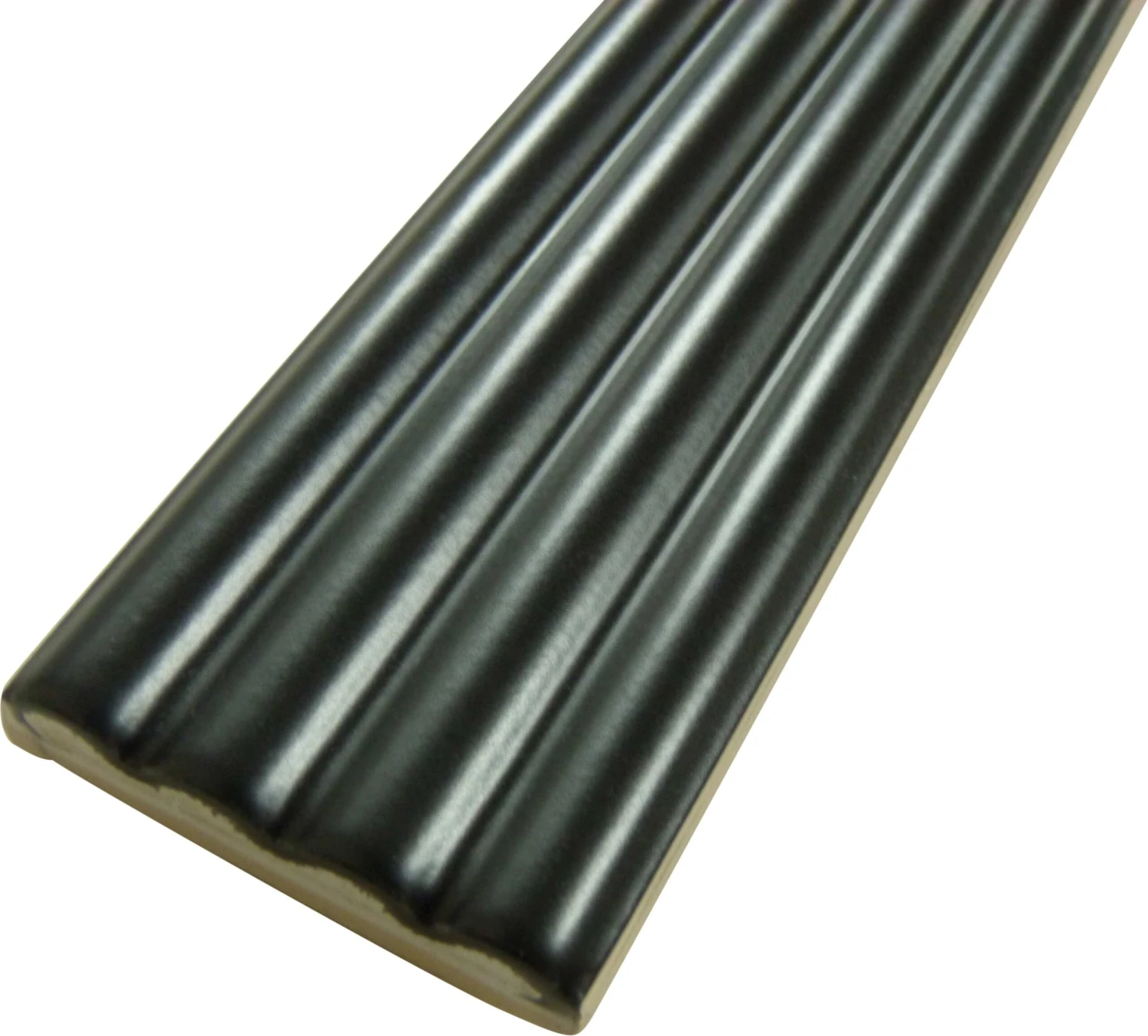 Ridge Black Deco Matte 2x8 Ceramic Tile - Image 3
