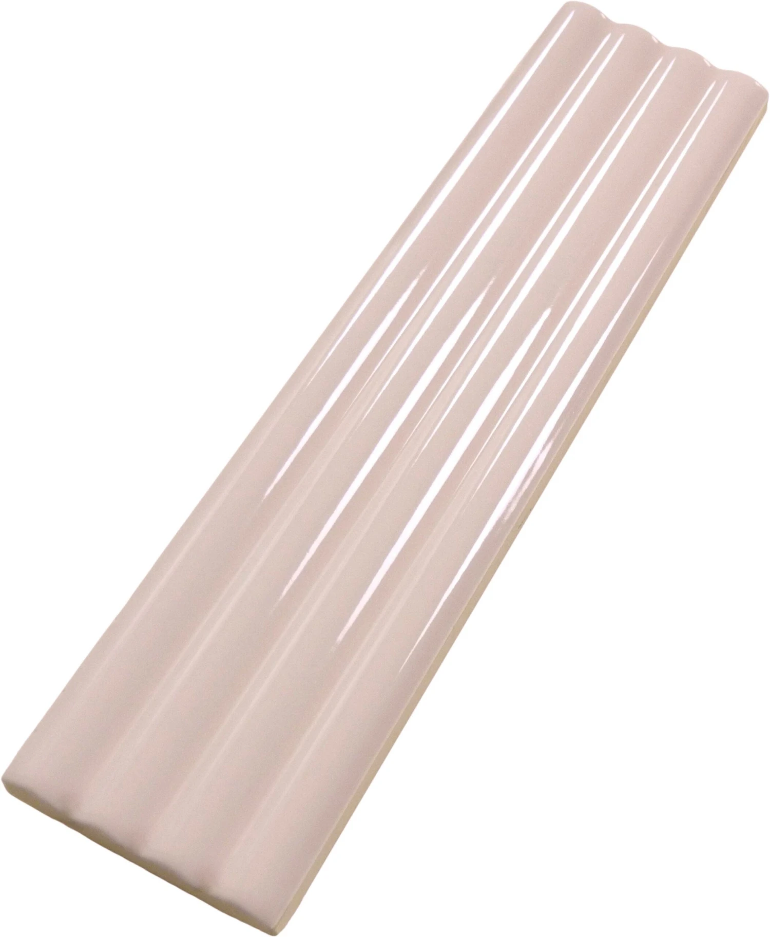 Ridge Pink Deco Glossy 2x8 Ceramic Tile - Image 2