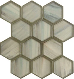 Yorkshire Hampshire Taupe 3x3 Hexagon Matte Glass Tile