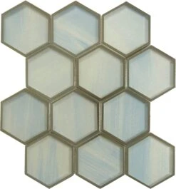 Yorkshire Mediterranean Breeze Blue 3x3 Hexagon Matte Glass Tile