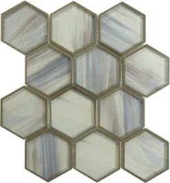 Yorkshire Rustic Taupe 3x3 Hexagon Matte Glass Tile