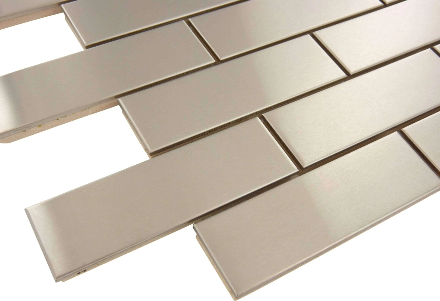 Brick Set Stainless Steel 1x4 Brushed Metal Tile - Image 2