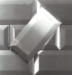 Stainless Steel Beveled 3x6 Brushed Metal Subway Tile