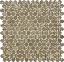 3D Penny Round Gun Metal Tile