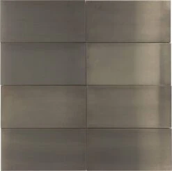 Brushed Gun Metal 3x6 Stainless Steel Subway Tile