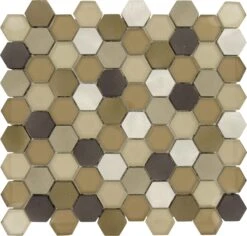 Hickory Hexagon Aluminum And Glass Tile