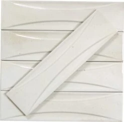 Boutique Antique White Relief 3x12 Porcelain Tile
