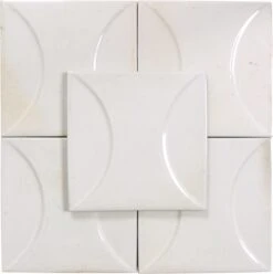 Boutique Antique White Relief 6x6 Porcelain Tile