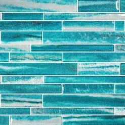 Coastal Sands Aquamarine Glossy Glass Tile