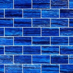 Mirage Marina Blue Wave Glossy Glass Tile