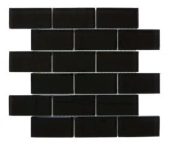 Nightfall Black 2x4 Glossy Glass Subway Tile