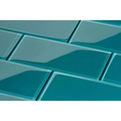Dark Teal Green 3x6 Glossy Glass Subway Tile