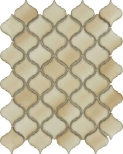 Cafe Latte Arabesque Cream Glossy Porcelain Tile