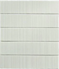 Illusion Alabaster White Rippled Bar 2x8 Glossy Porcelain Tile