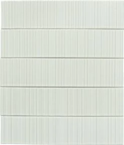 Illusion Dover White Rippled Bar 2x8 Glossy Porcelain Tile