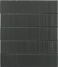 Illusion Onyx Grey Rippled Bar 2x8 Matte Porcelain Tile