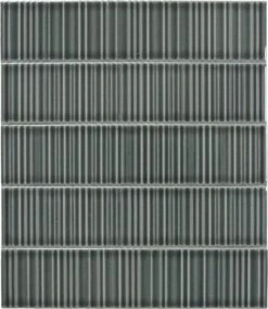 Illusion Providence Grey Rippled Bar 2x8 Glossy Porcelain Tile