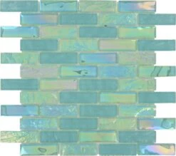 Emerald Green 1x3 Glossy And Iridescent Glass Tile