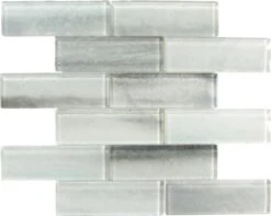 Gemstone Silver 2x6 Mosaic Glass Tile