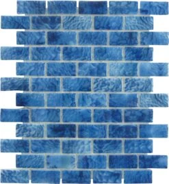Vanguard Arrecife Blue 1x2 Glossy Glass Tile