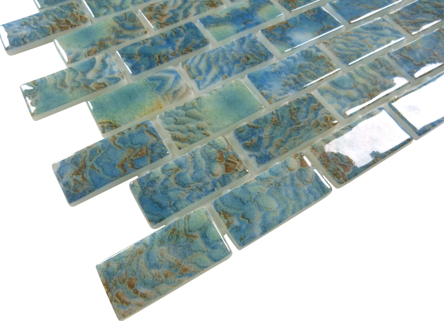 Vanguard Arrecife Green 1x2 Glossy Glass Tile - Image 3