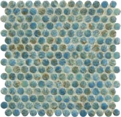Vanguard Arrecife Green Penny Round Glossy Glass Tile