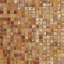 Iridium 5/8x5/8 Dahlia 3 Iridescent Glass Tile