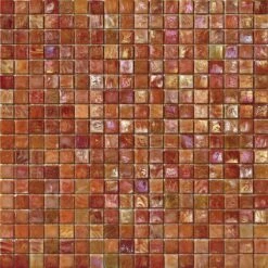 Iridium 5/8x5/8 Dahlia 4 Iridescent Glass Tile