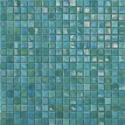 Iridium 5/8x5/8 Fern 3 Iridescent Glass Tile